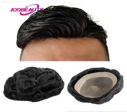 Indian Remy men039s wig wig monkey NPU 30mm wave straight hair replacement natural Colour high quality7210494