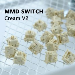 Accessories MMD Cream V2 Switch Linear 5Pin 45g POM Switches Custom DIY for Mechanical Keyboard Kit Gaming Accessories GMK67 GK61 RGB MX