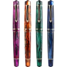 Majohn M800 Resin Colorful Acrylic Fountain Pen Golden Clip Gild Fine Nib F/0.5mm Writing School Stationery Gift Office Supplies