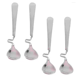 Spoons 4 Pcs Honey Mixing Spoon Coffee Long Handle Curving Stainless Steel Silverware Tablespoon Tea Grade Flatware