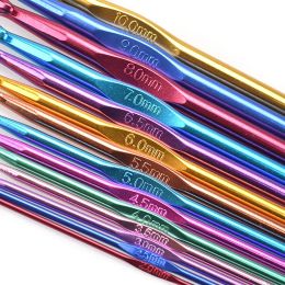 2-10mm Aluminium Crochet Knitting Needles Sewing Needles for Hand Crafts Bag Sweater Metal Hook Weave Crochet Needles Accessories