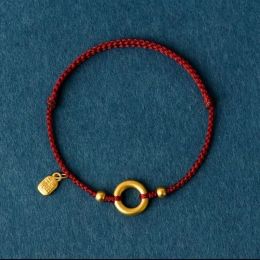 Hand Braided Circular Ring Bracelet Blessing Safety Bangle For Adult Friends Gift Bracelet Anklet Size Adjust Drop Shipping