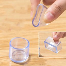 16Pcs Chair Leg Caps Rubber Feet Protector Pads Non-slip Transparent Table Covers Plugs Furniture Levelling Feet Home Decor