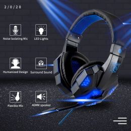 SY830 Wired Computer PS4/PS5 Professional LED Light-emitting Gaming Player Headset Bass Stereo PC Wired Headset Internet Cafe