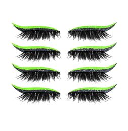 4 Pair Reusable False Lashes Eyeliners Lash Sticker 7 Colour Waterproof Eyeliner Eyelash Stickers Easy To Use And Remove3347810