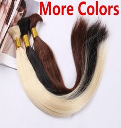 5A Grade 100g Silky Straight Black Brown Blonde Mix Piano Ombre Color Hair Bulk Hair Braid 100 Human Hair Extensions4736083