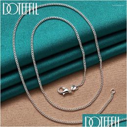 Chains 925 Sterling Sier 2Mm Side Chain Necklace 16/18/20/22/24/26/28/30 Inch For Women Man Fashion Charm Jewellery Drop Delivery Neckla Otvll