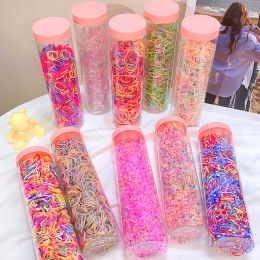 300pcs Girls Baby Rubber Band Elastic Hair Bands Headband Children Ponytail Holder Bands Kids Hair Accessories Excluding Bottles