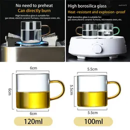Wine Glasses 100-120ML Transparent Glass Cup Tea Cups Heat-Resistant Anti-Scalding Tasting Set Ear