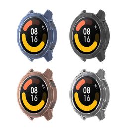 Screen Protector Case for Xiaomi Watch S1 Active/Watch Colour 2 Full Coverage Frame Bumper Shell Tempered Glass Protective Cover