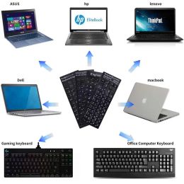 Russian French English Arabic Spanish Portuguese Hebrew Keyboard Stickers Letter Alphabet Layout Sticker For Laptop Desktop PC