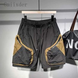 Men's Shorts Mens Fashion Contrast Color Shorts 3D Zipper Pockets Korean Summer Sports Outdoor Casual Pants City J240409