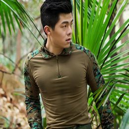 Outdoor Tactical Military Combat Hiking T Shirt Man Army Camouflage Long Sleeve Shirts Breathable High Quality Sport tops