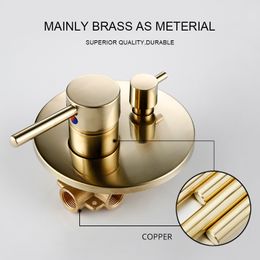 Bathroom Shower Faucet Set With Handshower Diverter Valve Holder Brass Wall Mount Spout Bathtub Mixer Bath Dual Handle