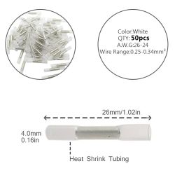 10/25/50Pcs Heat Shrink Terminals Insulated Butt Electrical Splice Wire Connectors Cable Crimp Terminal Connector 26-24AWG