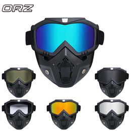 Motorcycle Mask Goggles Motocross Motorbike Motor Open Face Detachable Goggle Helmets Vintage Glasses Universal