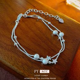 Cold Wind Round Bead Star Double Layer Instagram Small Fashion Design Sense Bracelet Light New Versatile Handicraft