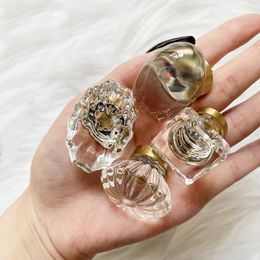 Crystal Glass Furniture Handle Gold Base Transparent Kitchen Cabinet Knobs Cupboard Wardrobe Drawer Pull Handles Home Decor