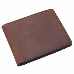 crazy Horse Leather Man Wallet With Card Page Embossed Pattern Design Imported Mens Genuine Coin Purse r3wu#