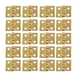 10/20pcs Tiny Golden/Silver Mini Small Metal Hinges For 1/12 House Prefab Miniature Cabinet Furniture Fittings For Home Hardware