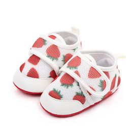 New Baby Girl Mesh Shoes Spring Autumn Toddler Soft-sole Crib Shoes Sneakers Lovely Fruit Print Infant First Walkers 0-18m