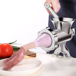 Manual Aluminium Meat Grinder 10# Sausage Stuffer With Tubes Tool Mincer Removable For Home Kitchen Accessories