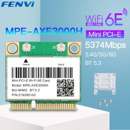 Cards WiFi 6E 5374Mbps Mini PCIE WiFi Card AX210 BT 5.3 Tri Band 2.4G/5G/6Ghz 802.11AX Wireless Network For Desktop/Laptop Win 10/11