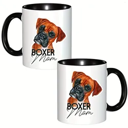 Mugs 1pc Boxer Dog Mom Mug Gift Water Cups Summer Winter Drinkware Birthday Gifts Ceramic Coffee Unique Funny