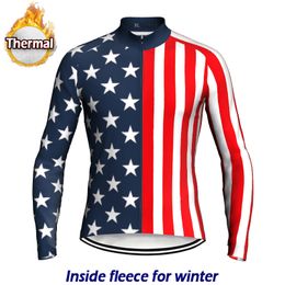 Warm Thermal Cycling Jersey Men, Pro Bicycle Long Shirt, Bike Top, Winter Jacket, Motocross, Mountain Bike Wear, Sport Clothing