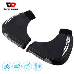 WEST BIKING Cycling Handlebar Gloves Bike Bar End Gloves Reflective Denim Unisex Winter MTB Mountain Warm Bar Mitt