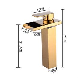 Led Faucet Temperature Controlled Basin Faucet LED Crane Water Tap Gold/Black/Chrome Bathroom Waterfall Faucet Bathroom Faucets