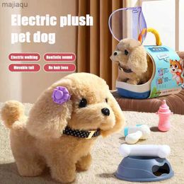 Electric/RC Animals New Electronic Pet Dog Toys Walking Interactive Dog Plush Doll Toys Vibration Automatic Moving Electric Dog GiftsL2404