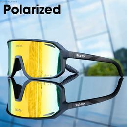 Outdoor Eyewear SCVCN Polarised Sunglasses for Men Cycling Bicycle Road Mountain Bike Glasses Driving Women Casual Sports Hiking Glasses UV400 Y2 Y240419 HT34