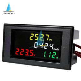 LCD Digital Panel Wattmeter Energy Power Metre Voltage Voltmeter Current Ammeter Frequency Indicator AC 110V 220V 380V 480V 100A