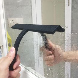 Window Squeegee Cleaner Car Black Wiper Scraper Silicone Mirror Glass Cleaner with Hook Short Handle Cleaning Brush