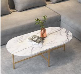 Marble coffee table simple modern side small apartment living room tea table light luxury coffee table set furniture round coffe