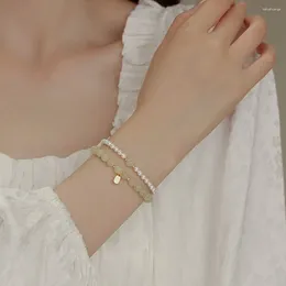 Strand Fashion Fu Brand Imitation Hetian Jade Transfer Pearl Beaded Bracelet Ladies Luxury White Temperament Jewelry