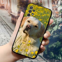 Animal Labrador Dog Phone Case For Samsung A53 A13 A12 A52 A51 A73 A32 A50 A20 A21 A22 A31 A40 A70 S Silicone Black Coque