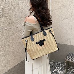 designer Straw beach Bag Summer Lipstick brand tote bag Weave Basket Mini shopping Underarm Luxury Top Mirror Quality Flap Purse Natural Plant Material Shoulder Bag