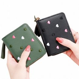 2024 Women Small Wallet Ladies Mini Tassel Wallet Cute Girl Short Zipper Lovely Pu Leather Coin Purse Female Hand Wallet Cartera 30Mz#