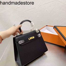 Genuine KY Handbags Leather Designer Bags Handheld Women Crossbody Hardware Distribution Pony Scarf 25cm Bag 83q4