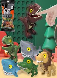 20 Style New Surprise Blind Box Finger Biting Dinosaur Toys Multi Joint Movable Simulated Tyrannosaurus Mini Small Animal Children5541011