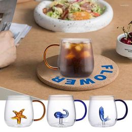Mugs 3D Coffee Mug Cartoon Drinking Cup Creative Borosilicate Glass 3Dimensional Animal/Plant Shape Single Layer Milk