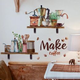 Wallpapers Coffee Wall Stickers Bar Decal Peel Stick Vintage Sign Kitchen Art Decor Restaurant Home Office