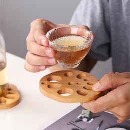 Simple Lotus Root Shaped Wooden Coaster Anti-scalding Wood Cafe Cup Coasters Kitchen Mat Creative Placemat for Dining Table