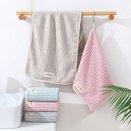 Striped Coral Fleece Towel Soft Absorbent Hand Hair Towels Family Bathroom Hotel Adult Children Serviette De Plage Toallas