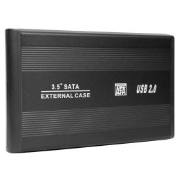 Enclosure 3.5 inch HDD Case USB 2.0 to SATA Port SSD Hard Drive Enclosure 480Mbps External Solid State Hard Disk Box
