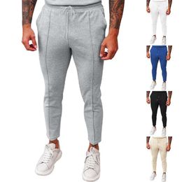 Summer Waffle Lace Up Light Luxury Casual Pants with Small Feet for Men