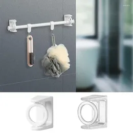 Shower Curtains Rod Holders Adjustable Adhesive Bracket Holder Hooks Wall Bathroom Non Drilling For Living Room