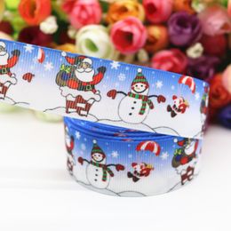 5 Yards 1'' 25MM Christmas Day Printed Grosgrain Ribbons For Hair Bows/ Gift Packaging DIY Handmade Materials Y19072402